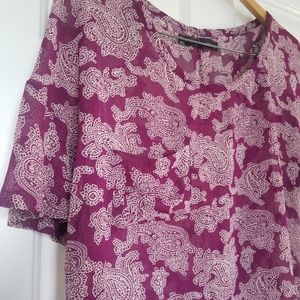 Patterson J. Kincaid Paisley Print sheer Blouse